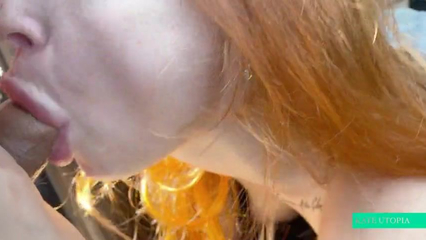 AMATEUR COUPLE GETS FUCKED in the car - PUBLIC 4K